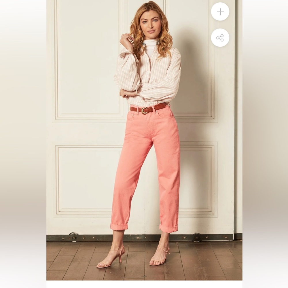 BOYISH the Toby pretty in pink high waisted jeans size 27 new with tags